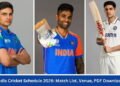 India cricket Match schedule 2026