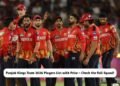 Punjab Kings Team 2026 Players List with Price