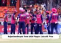 Rajasthan Royals Team 2026 Players List with Price