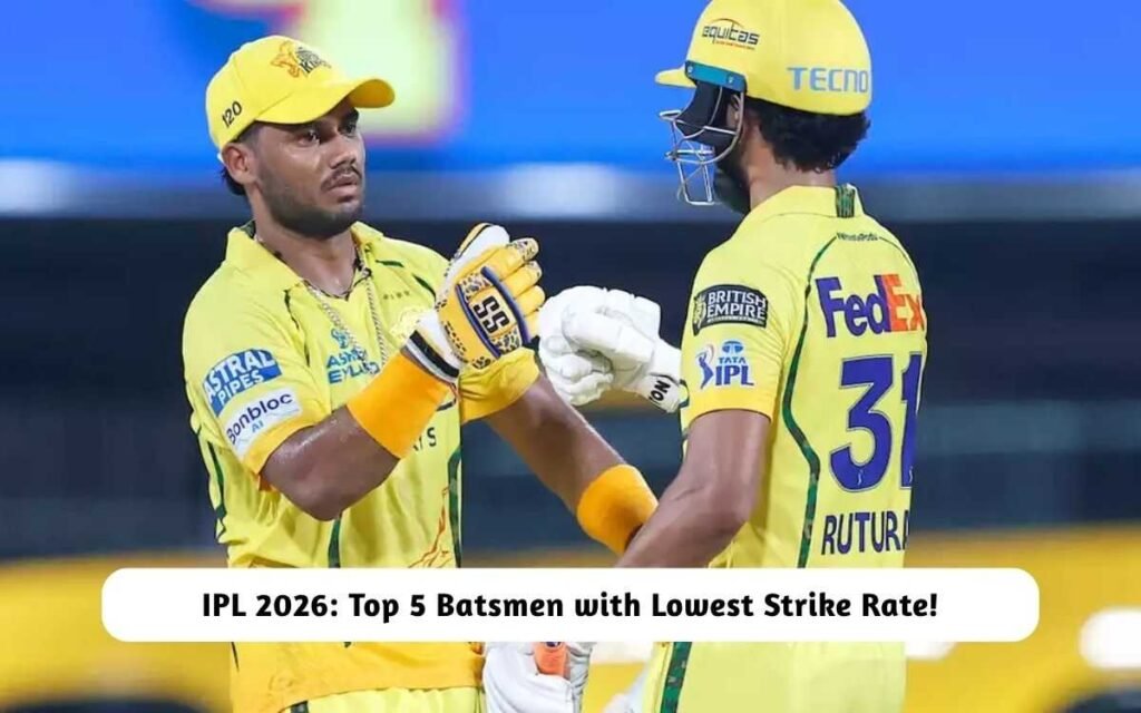 Top 5 Batsmen with Lowest Strike Rate