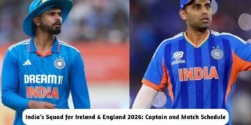 India’s Squad for Ireland & England 2026